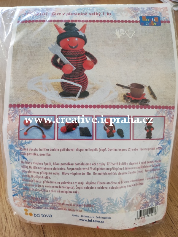 skládačka čert v pletenině 17cm 10202101